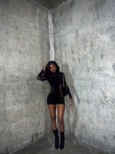 Load image into Gallery viewer, Black Cutout Mini Dress
