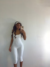 Load image into Gallery viewer, Poka Dot Capri Jumpsuit + Headband
