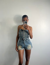 Load image into Gallery viewer, Cutout Denim Romper
