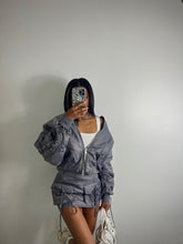 Load image into Gallery viewer, Platinum Lace Up Bomber
