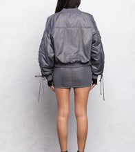 Load image into Gallery viewer, Platinum Lace Up Bomber
