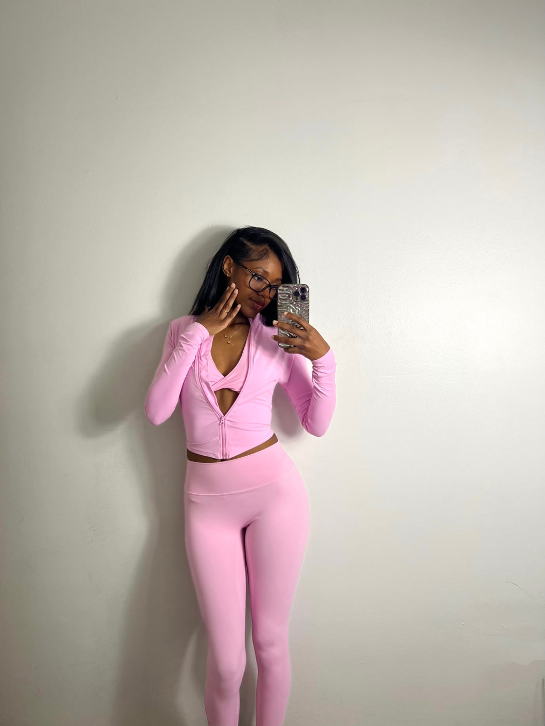 Pink Essential Zip Up Set *Only Jacket & Leggings*