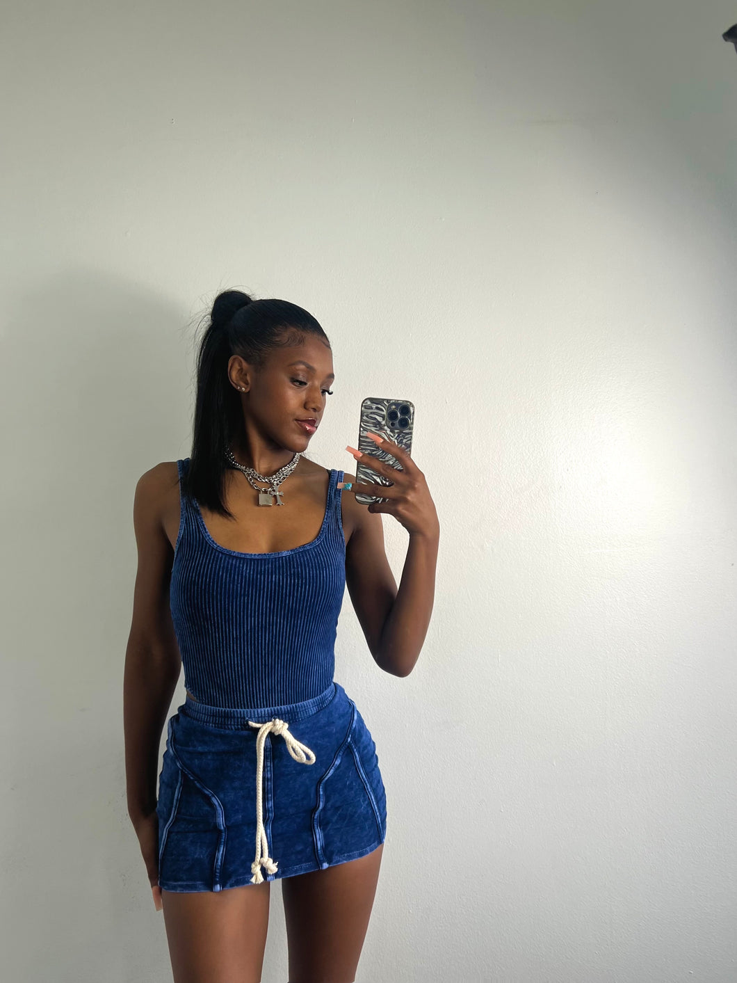 Mineral Wash Skirt Set